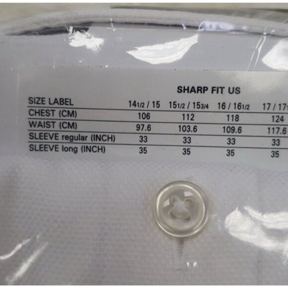 BOSS Hugo Men's Sharp Fit Button-Up Shirt Long Sleeve White 17.5 XL 34 35 NEW - Picture 2 of 14